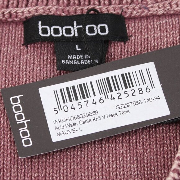 Boohoo Acid Wash Cable Knit Sweater Vest Tank – Size L – NWT – Y2K Grunge - Picture 5 of 8